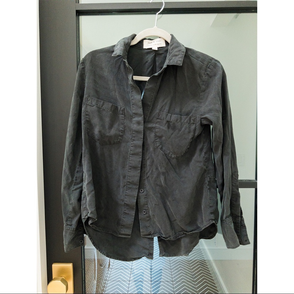 Cloth & Stone XS Anthropologie Black Button Down Shirt